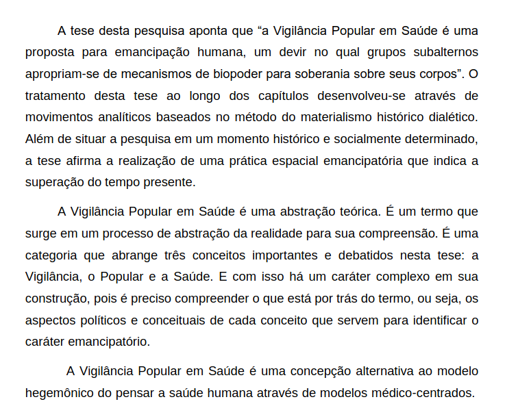 Tese – Vigilância Popular em Saúde: Uma prática espacial para emancipação humana